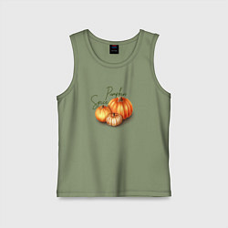 Майка детская хлопок Pumpkin Spice, цвет: авокадо