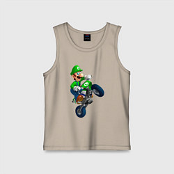 Майка детская хлопок Луиджи на байке, цвет: миндальный