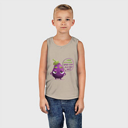 Майка детская хлопок Баклажаново - баклажану фиолетово, цвет: миндальный — фото 2