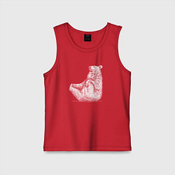 Майка детская хлопок Медведь сидит балдеет, цвет: красный