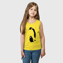 Майка детская хлопок Пингвин с пингвинёнком, цвет: желтый — фото 2