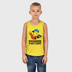 Майка детская хлопок Барт Симпсон скейтбордист, цвет: желтый — фото 2