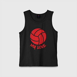 Майка детская хлопок Volleyball my love, цвет: черный