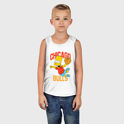 Майка детская хлопок Чикаго Буллз Барт Симпсон, цвет: белый — фото 2