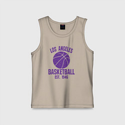 Майка детская хлопок Basketball Los Angeles, цвет: миндальный