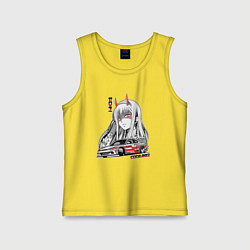 Майка детская хлопок Nissan Silvia S15 Drift Zero Two, цвет: желтый