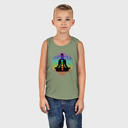 Майка детская хлопок Символ йоги - символы чакры, цвет: авокадо — фото 2