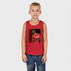Майка детская хлопок Bulls Jordan, цвет: красный — фото 2