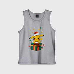 Майка детская хлопок Новогодний пика-пика, цвет: меланж