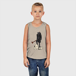 Майка детская хлопок Камерамен победил скибиди туалет, цвет: миндальный — фото 2