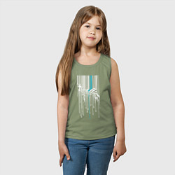 Майка детская хлопок Штрихкод - зебра, цвет: авокадо — фото 2