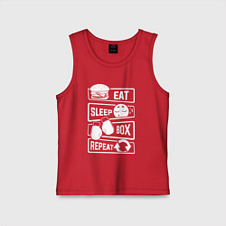 Майка детская хлопок Еда сон бокс, цвет: красный