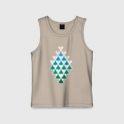 Майка детская хлопок Ангелы и Елочки -рождественская метаморфоза в стил, цвет: миндальный