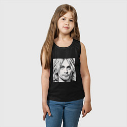 Майка детская хлопок Портрет Кобейн, цвет: черный — фото 2
