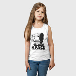 Майка детская хлопок Космическая экспедиция лунохода, цвет: белый — фото 2