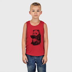 Майка детская хлопок Детеныш панды, цвет: красный — фото 2