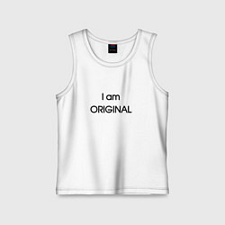 Майка детская хлопок I am original, цвет: белый