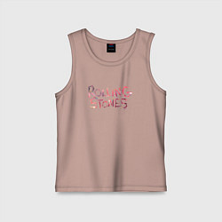 Майка детская хлопок The Rolling Stones - logo, цвет: пыльно-розовый