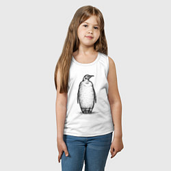 Майка детская хлопок Пингвин стоит, цвет: белый — фото 2