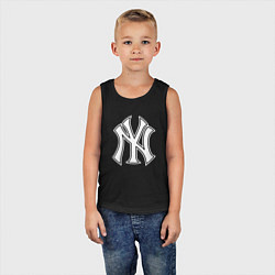 Майка детская хлопок New York yankees - baseball logo, цвет: черный — фото 2