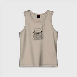 Майка детская хлопок Ты в моем сердце, цвет: миндальный