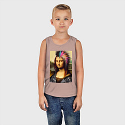 Майка детская хлопок Mona Lisa - punks not dead, цвет: пыльно-розовый — фото 2