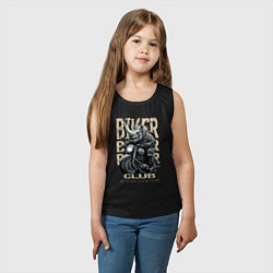 Майка детская хлопок Носорог байкер на мотоцикле, цвет: черный — фото 2