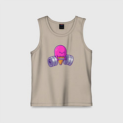 Майка детская хлопок Мороженое со штангой, цвет: миндальный