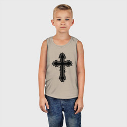 Майка детская хлопок Крест православный христианский, цвет: миндальный — фото 2