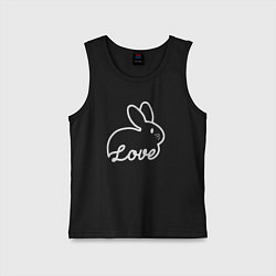 Майка детская хлопок Love bunny, цвет: черный