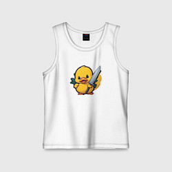 Майка детская хлопок Боевой утенок, цвет: белый