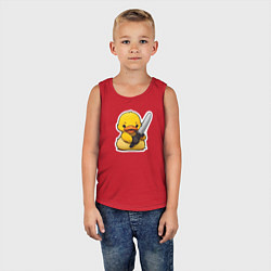 Майка детская хлопок Боевой утенок, цвет: красный — фото 2