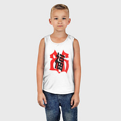 Майка детская хлопок Китайский иероглиф счастье, цвет: белый — фото 2