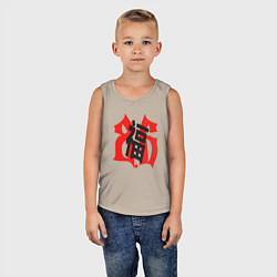 Майка детская хлопок Китайский иероглиф счастье, цвет: миндальный — фото 2
