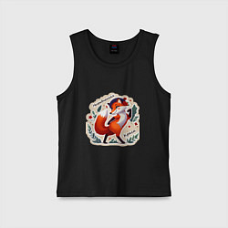 Майка детская хлопок Лиса несравненная краса, цвет: черный