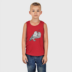 Майка детская хлопок Bird song, цвет: красный — фото 2