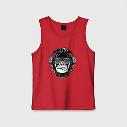 Майка детская хлопок Music gorilla, цвет: красный