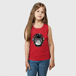 Майка детская хлопок Music gorilla, цвет: красный — фото 2
