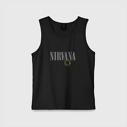 Майка детская хлопок Nirvana logo smile, цвет: черный