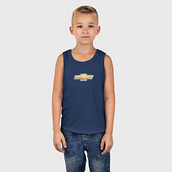 Майка детская хлопок Chevrolet авто бренд, цвет: тёмно-синий — фото 2