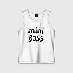 Майка детская хлопок Mini boss, цвет: белый