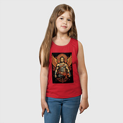 Майка детская хлопок Боец и крылья, цвет: красный — фото 2