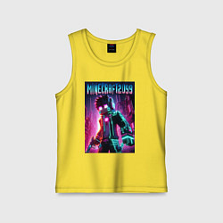 Детская майка Minecraft - ai art fantasy neon