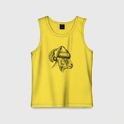 Майка детская хлопок Баран в новогоднем колпаке, цвет: желтый