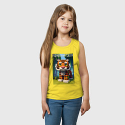 Майка детская хлопок Funny tiger cub - Minecraft, цвет: желтый — фото 2