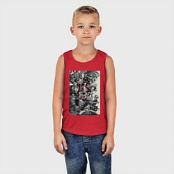 Майка детская хлопок Ван-Пис Луффи Монки Д, цвет: красный — фото 2