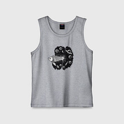 Майка детская хлопок Рыбка и космос, цвет: меланж