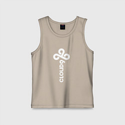 Майка детская хлопок Cloud9 - vertical logo, цвет: миндальный