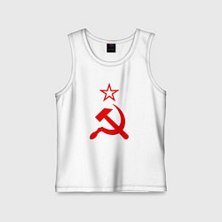 Майка детская хлопок Серп, молот и звезда, цвет: белый