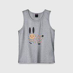 Майка детская хлопок Разноцветный зайчик, цвет: меланж